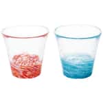 酒品配件-Accessories-日本津輕-びいどろ-東雲淺葱清酒杯套裝-一套2個紅藍-FS-71574-清酒杯-清酒十四代獺祭專家