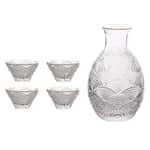 酒品配件-Accessories-日式清酒杯-祥雲圖案-玻璃酒具套裝-一瓶四杯-酒具套裝-清酒十四代獺祭專家