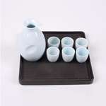 酒品配件-Accessories-日式清酒杯-酒杯酒瓶套裝-一瓶六杯-淺藍-酒-清酒十四代獺祭專家