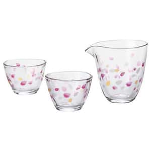 酒品配件-Accessories-日本ADERIA-石塚硝子-櫻花花瓣-酒具套裝-一瓶兩杯--S-6318-清酒杯-清酒十四代獺祭專家