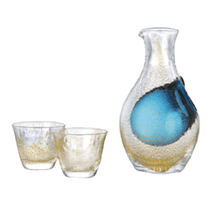 日本清酒杯 德利 金箔凹洞冷酒酒具套裝 一瓶兩杯 (G640-M60) 酒品配件 Accessories 酒具套裝 清酒十四代獺祭專家