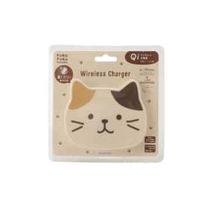 貓奴生活雜貨-日本FukuFukuNyanko-超可愛大貓頭無線叉電器-鴛鴦色耳朵-Miche-一個入-貓咪精品-清酒十四代獺祭專家