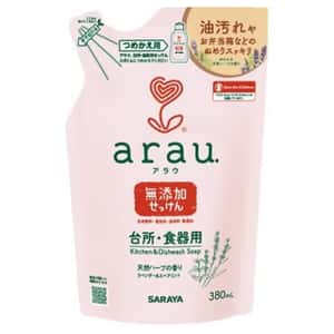 主人生活用品雜貨-日本SARAYA-Arau-Baby-無添加嬰兒奶樽食器清潔液-薰衣草味-380ml-補充裝-洗衣用品-清酒十四代獺祭專家
