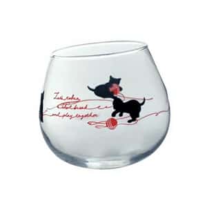 日本清酒杯 木本硝子 不倒翁酒杯 貓貓與紅色冷線 495ml SW91-J334 酒品配件 Accessories 酒杯/玻璃杯 清酒十四代獺祭專家