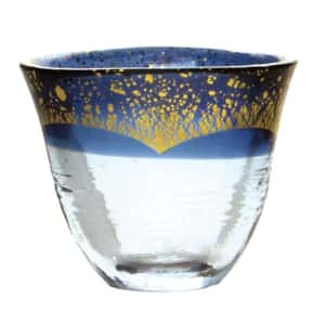 日本清酒杯 和がらす温 金箔清酒杯 藍 75ml 酒品配件 Accessories 清酒杯 清酒十四代獺祭專家