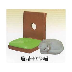 生活用品超級市場-日本直送-貓公仔擺設-座椅與睡覺灰貓-2枚入-貓咪精品-清酒十四代獺祭專家