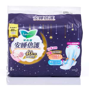 生活用品超級市場-Laurier樂而雅-安睡倍護系列-纖巧-夜用3D防漏邊-40cm-8片裝-LSG40G-個人護理用品-清酒十四代獺祭專家