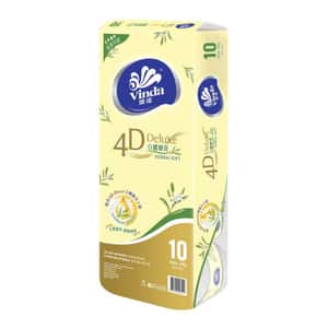 生活用品超級市場-Vinda維達4D-Deluxe-立體壓花4層卷紙-親膚抑菌-10卷裝-106775-紙巾及廁紙-清酒十四代獺祭專家