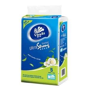 生活用品超級市場-Vinda維達-超韌袋裝面紙-中碼-白茶花香-100片x5包-105883-紙巾及廁紙-清酒十四代獺祭專家