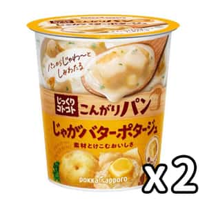 生活用品超級市場-日本Pokka-Sapporo-牛油薯仔濃湯杯配麵包粒-2個裝-食品-清酒十四代獺祭專家