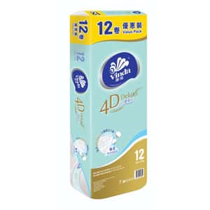 生活用品超級市場-Vinda維達4D-Deluxe-立體壓花卷紙-爽身粉淡香-12卷優惠裝-紙巾及廁紙-清酒十四代獺祭專家