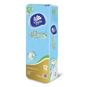 生活用品超級市場-Vinda維達4D-Deluxe-立體壓花4層卷紙-天然植萃-12卷優惠裝-紙巾及廁紙-清酒十四代獺祭專家