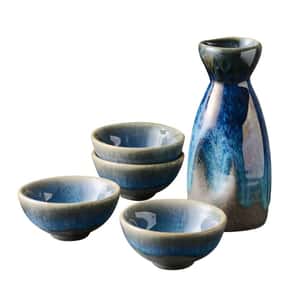 日式復古陶瓷清酒酒具套裝 武士藍 1瓶4杯 酒品配件 Accessories 酒具套裝 清酒十四代獺祭專家