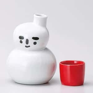 酒品配件-Accessories-日本清酒壺-美濃燒-雪人清酒壺-杯套裝-紅-分酒瓶-清酒十四代獺祭專家