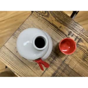 酒品配件-Accessories-日本清酒壺-美濃燒-雪人清酒壺-杯套裝-紅-分酒瓶-清酒十四代獺祭專家