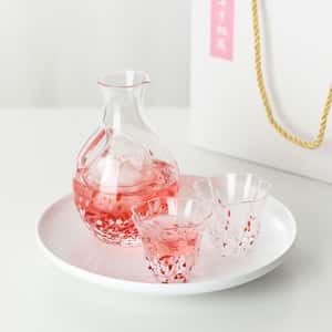 日式清酒杯 玻璃清酒酒具套裝 粉紅十里桃花 酒品配件 Accessories 酒具套裝 清酒十四代獺祭專家