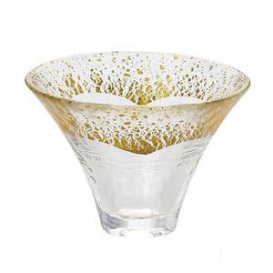 酒品配件 Accessories推薦：日式清酒杯 富士山杯金箔水晶玻璃 透明金 1個