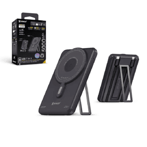 XPower 生活用品超級市場推薦：XPower M5R 7合1 5000mAh PD3.0雙內置線+磁吸無線移動電源連支架 黑色 (M5R KH-86-BK)