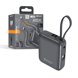 XPower 生活用品超級市場推薦：XPower MINI POCKET RA61 Type-C 數顯10000mAh PD+PPS 迷你移動電源 灰色 (MINIPOCKET RA61-GY)