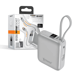 XPower 生活用品超級市場推薦：XPower MINI POCKET RA61 Type-C 數顯10000mAh PD+PPS 迷你移動電源 亮灰色 (MINIPOCKET RA61-LGY)