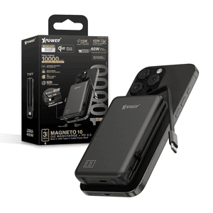 XPower 生活用品超級市場推薦：XPower MAGNETO 10 Qi2數顯 10000mAh 45W PD3.0 磁吸無線移動電源 黑色 (XP-MAGNETO10 -BK)