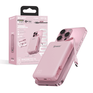 XPower 生活用品超級市場推薦：XPower MAGNETO 10 Qi2數顯 10000mAh 45W PD3.0 磁吸無線移動電源 粉色 (XP-MAGNETO10 -PK)
