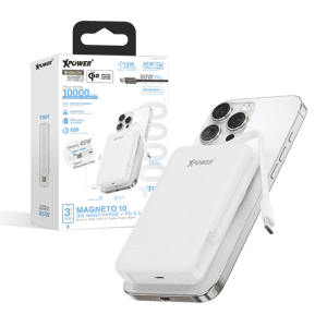XPower 生活用品超級市場推薦：XPower MAGNETO 10 Qi2數顯 10000mAh 45W PD3.0 磁吸無線移動電源 白色 (XP-MAGNETO10 -WH)