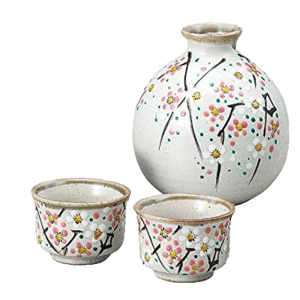 酒品配件 Accessories推薦：日本清酒杯 九谷燒 八重梅 酒杯酒瓶套裝 箱入