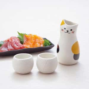 酒品配件-Accessories-日本德利-清酒酒具套裝-貓-一套3個-清酒杯-清酒十四代獺祭專家