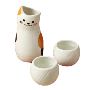 日本清酒杯 德利 酒具套裝 貓 一套3個 酒品配件 Accessories 酒具套裝 清酒十四代獺祭專家