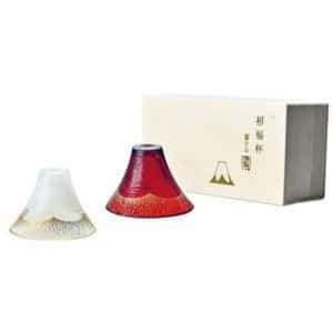 日本清酒杯 招福杯 富士山 金白・赤金 65ml 一套2個 木箱入 (G636-T74) 酒品配件 Accessories 清酒杯 清酒十四代獺祭專家