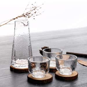酒品配件-Accessories-日式玻璃清酒酒具套裝-一瓶三杯-清酒杯-清酒十四代獺祭專家