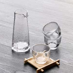 酒品配件-Accessories-日式玻璃清酒酒具套裝-一瓶三杯-清酒杯-清酒十四代獺祭專家
