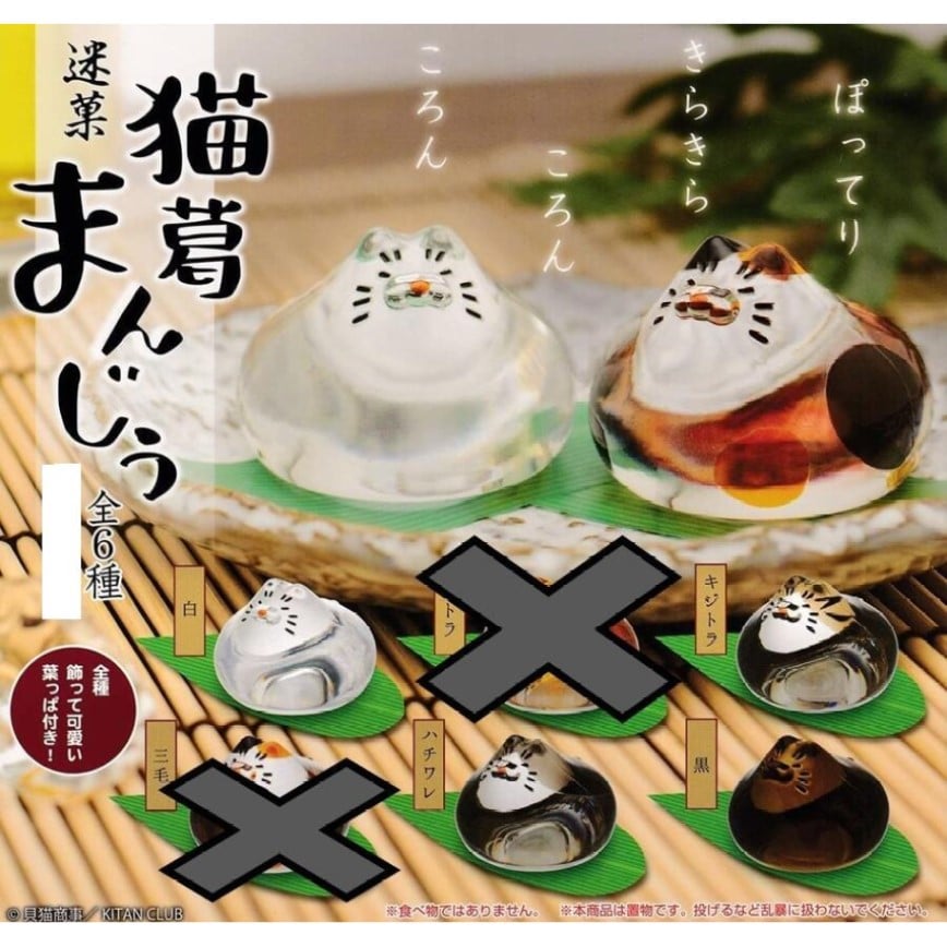 生活用品超級市場-日本直送-公仔擺設-迷菓貓-透明水感葛饅頭-1套4隻-貓咪精品-清酒十四代獺祭專家