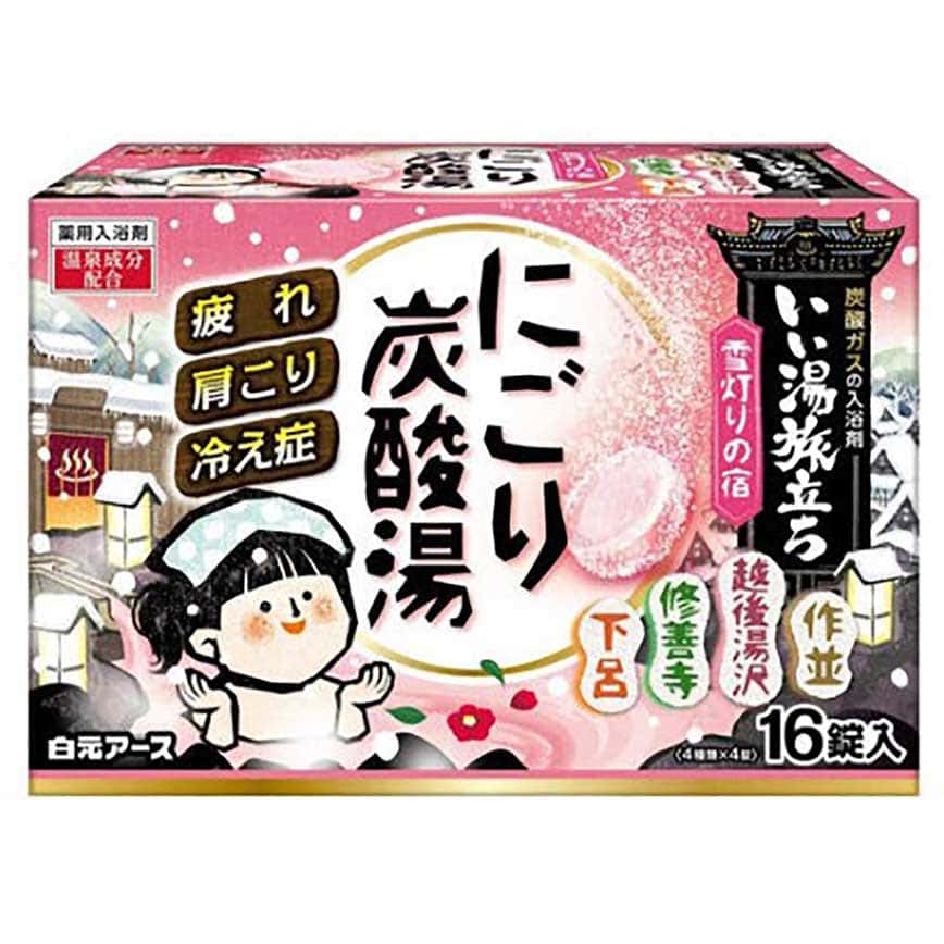 生活用品超級市場-日本Hakugen-白元-溫泉碳酸入浴劑-消除疲勞-4種芳香-甘酒-山茶花-玉露-生薑蜂蜜-16片入-粉紅-個人護理用品-清酒十四代獺祭專家