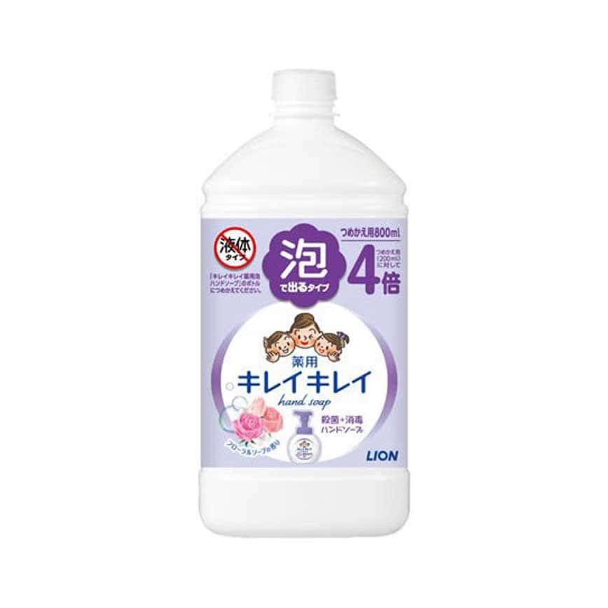 生活用品超級市場-日本LION-Kirei-Kirei-泡泡洗手液-花香-800ml-補充裝-紫色-個人護理用品-清酒十四代獺祭專家