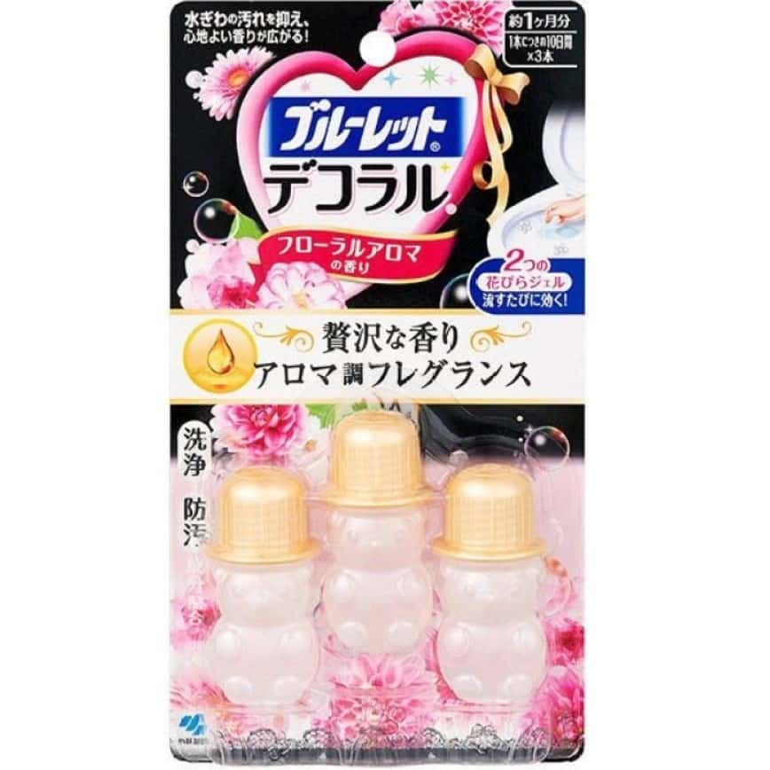 生活用品超級市場-日本小林製藥-爽花蕾-小熊花香啫喱-花卉香薰-馬桶内壁用-3個入-廚房用品-清酒十四代獺祭專家