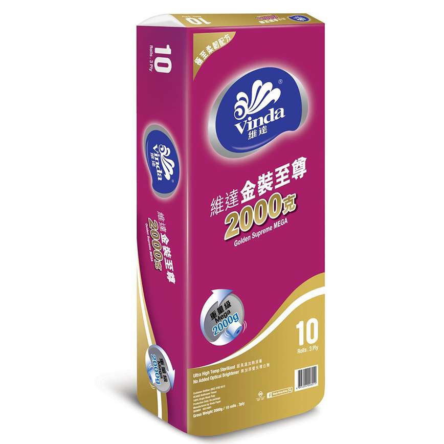 生活用品超級市場-Vinda維達-金裝至尊三層衛生紙-12卷-106866-紙巾及廁紙-清酒十四代獺祭專家