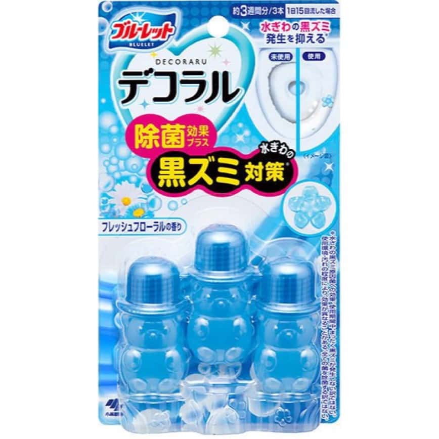 生活用品超級市場-日本小林製藥-爽花蕾-小熊花香啫喱-清新香薰-馬桶内壁用-3個入-家居清潔-清酒十四代獺祭專家