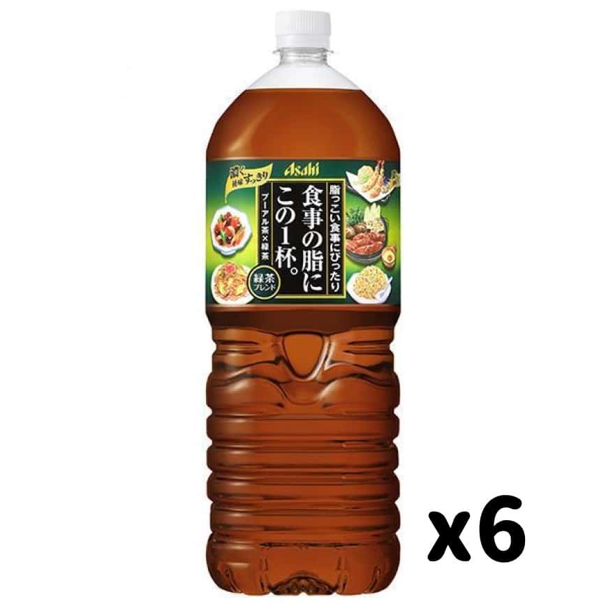 生活用品超級市場-日本Asahi-天然解脂-樽裝-普洱烏龍茶-2L-1箱6支-清貨優惠-飲品-清酒十四代獺祭專家
