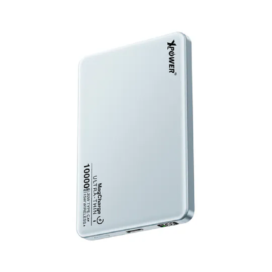 XPower M10K 3合1鋁合金數顯 10000mAh PD3_0- 磁吸無線外置充電器-淺藍色-XP-M10K-LBL-電子產品-清酒十四代獺祭專家