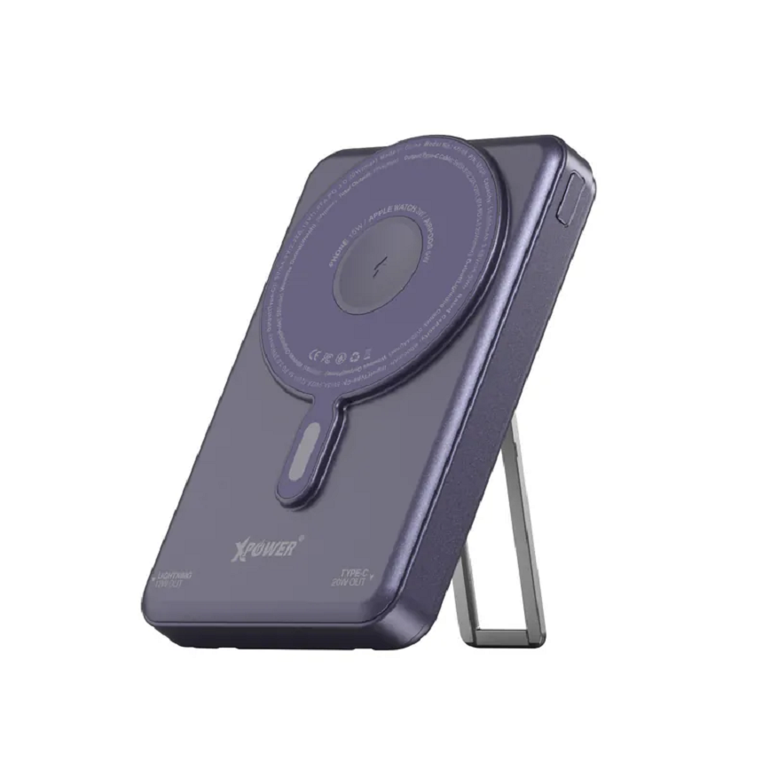 XPower M10R-7合1-10000mAh-PD-3_0雙內置線-磁吸無線移動電源連支架-紫色-M10R-KH-88-PP-電子產品-清酒十四代獺祭專家