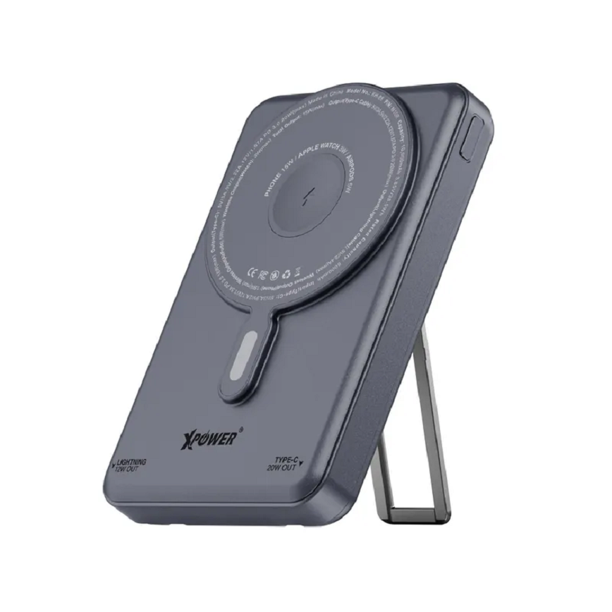 XPower M10R-7合1-10000mAh-PD-3_0雙內置線-磁吸無線移動電源連支架-灰色-M10R-KH-88-GY-電子產品-清酒十四代獺祭專家