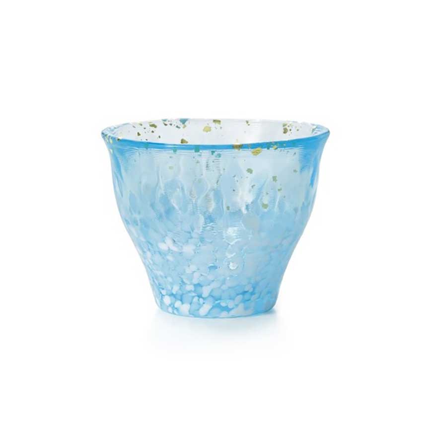 日本清酒杯 津輕びいどろ 金彩ぐいのみ 霧雪 F-71844 (img2)