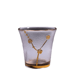 日式清酒杯 日式清酒杯 金邊梅花 2個入   正面圖