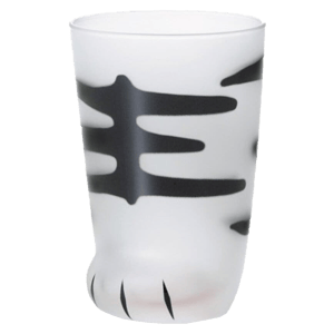日本ADERIA 日本ADERIA 石塚硝子 貓腳杯 母貓老虎紋 330ml 330ml  正面圖