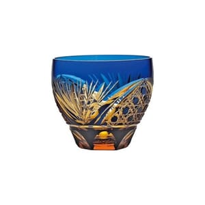 日本清酒杯 日本清酒杯 東洋佐佐木 彩花切子酒杯 瑠璃 310ml HG200-10BL 310ml  正面圖