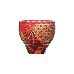 日本清酒杯 日本清酒杯 東洋佐佐木 彩花切子酒杯 赤 310ml HG200-11R 310ml  正面圖