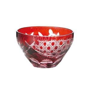 日本清酒杯 日本清酒杯 東洋佐佐木 彩花切子酒杯 赤 90ml HG240-23R 90ml  正面圖