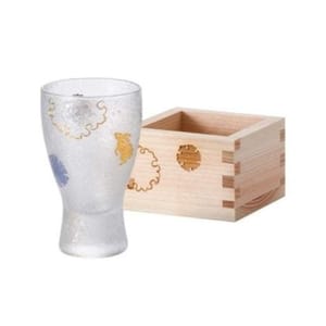 日本清酒杯 日本清酒杯 石塚硝子 枡酒杯 雪兔 100ml 100ml  正面圖